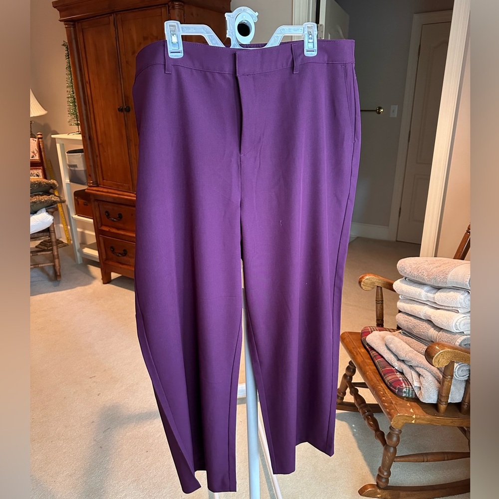 TORRID Wide Leg City Twill High Rise Pant 18 SHORT PLUM